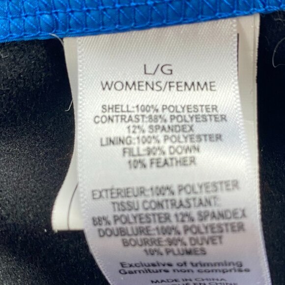 HBC Women's Sport Down Filled Puffer Blue Jacket SZ L - Picture 9 of 14